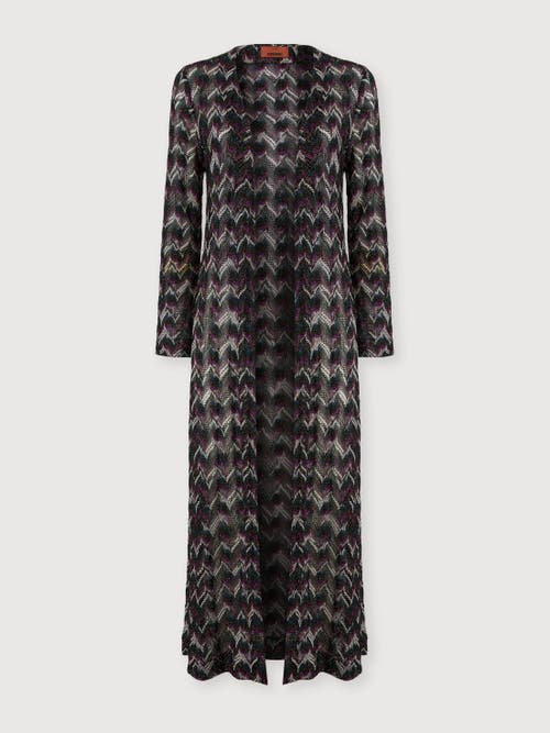 Missoni Long Cardigan In Embroidered Lace In Black