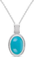 ALLUREZ Oval Natural Cabochon Moss Agate Pendant Necklace 14K 0.72ct