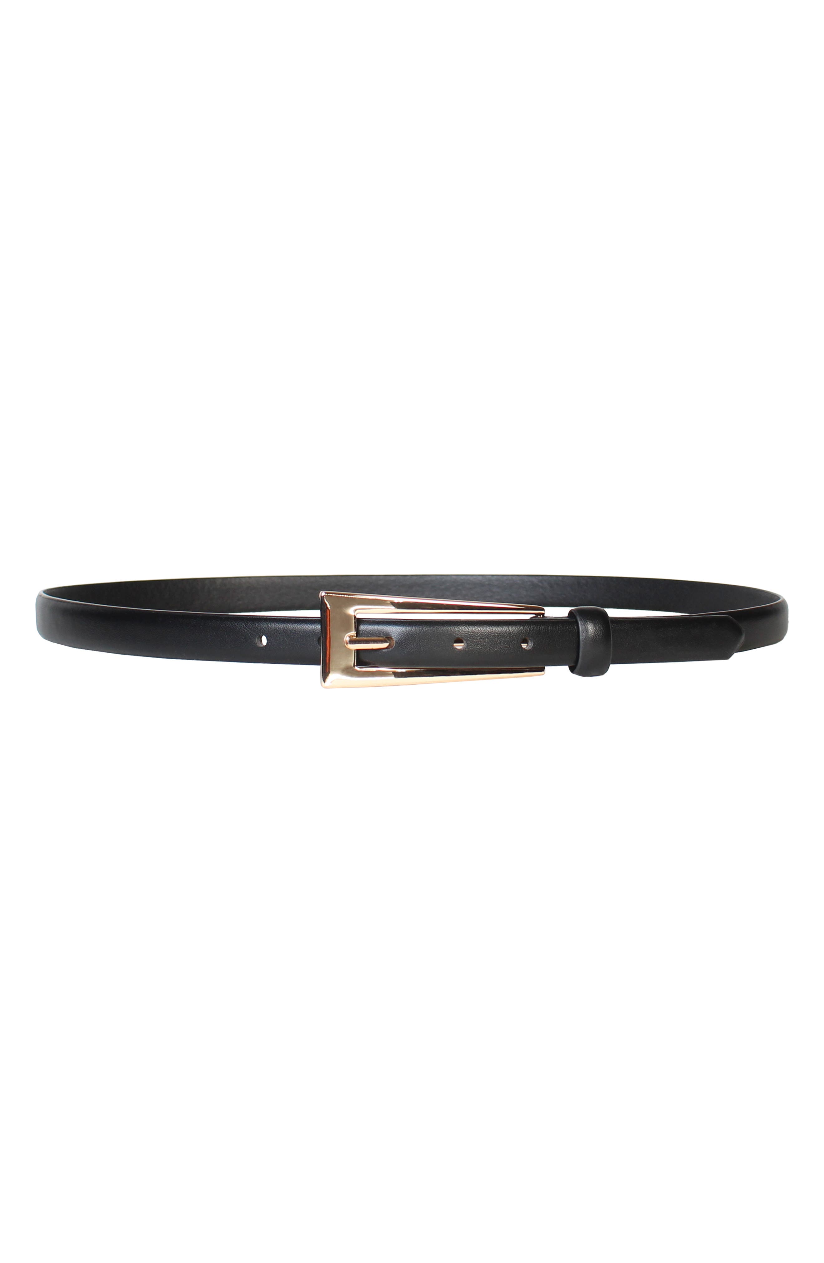 Linea Pelle Elongated Buckle Faux Leather Belt