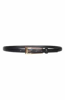 Linea Pelle Elongated Buckle Faux Leather Belt