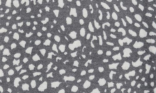 Loveappella Brushed Animal Print Long Sleeve Crewneck Top In Gray