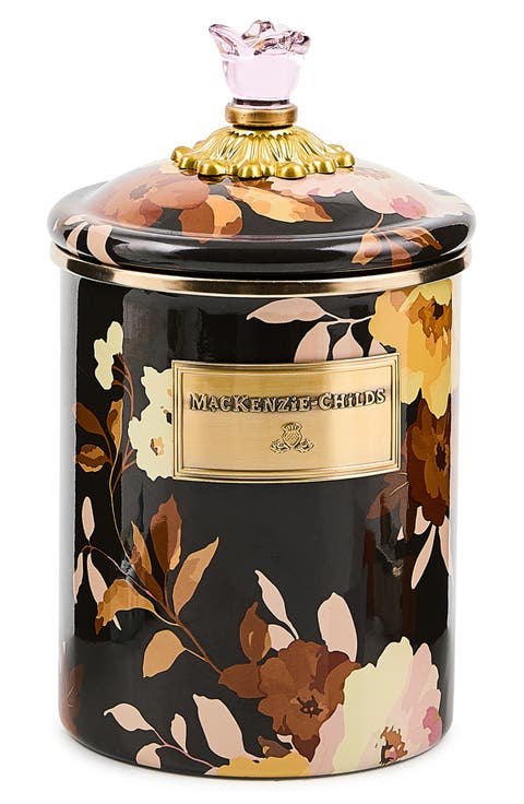 Wild Rose Medium Enameled Steel Canister