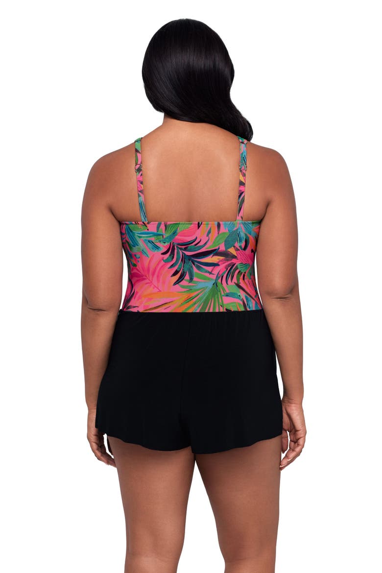 Kim Surplice Control Swim Romper with Pockets, Alternate, color, Amazonian Palms