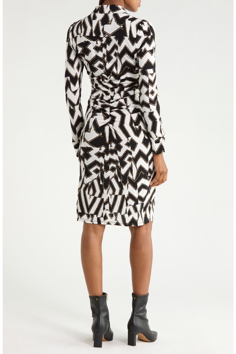 Sheska Ruched Shirtdress, Alternate, color, TROY MAZE MED BLACK-WHITE