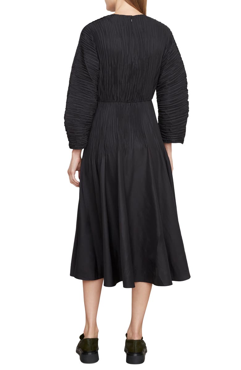 Vince Micro Pleated Long Sleeve Midi Dress, Alternate, color, 