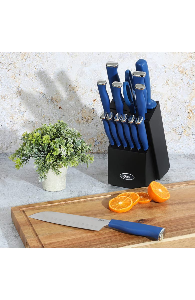 OSTER Langmore 15 Piece Stainless Steel Blade Cutlery Set, Alternate, color, Blue