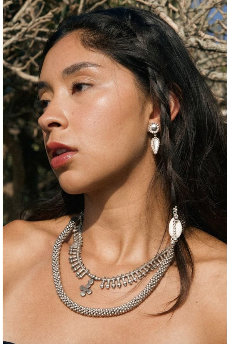 Kata Teardrop Earrings, Alternate, color, SILVER