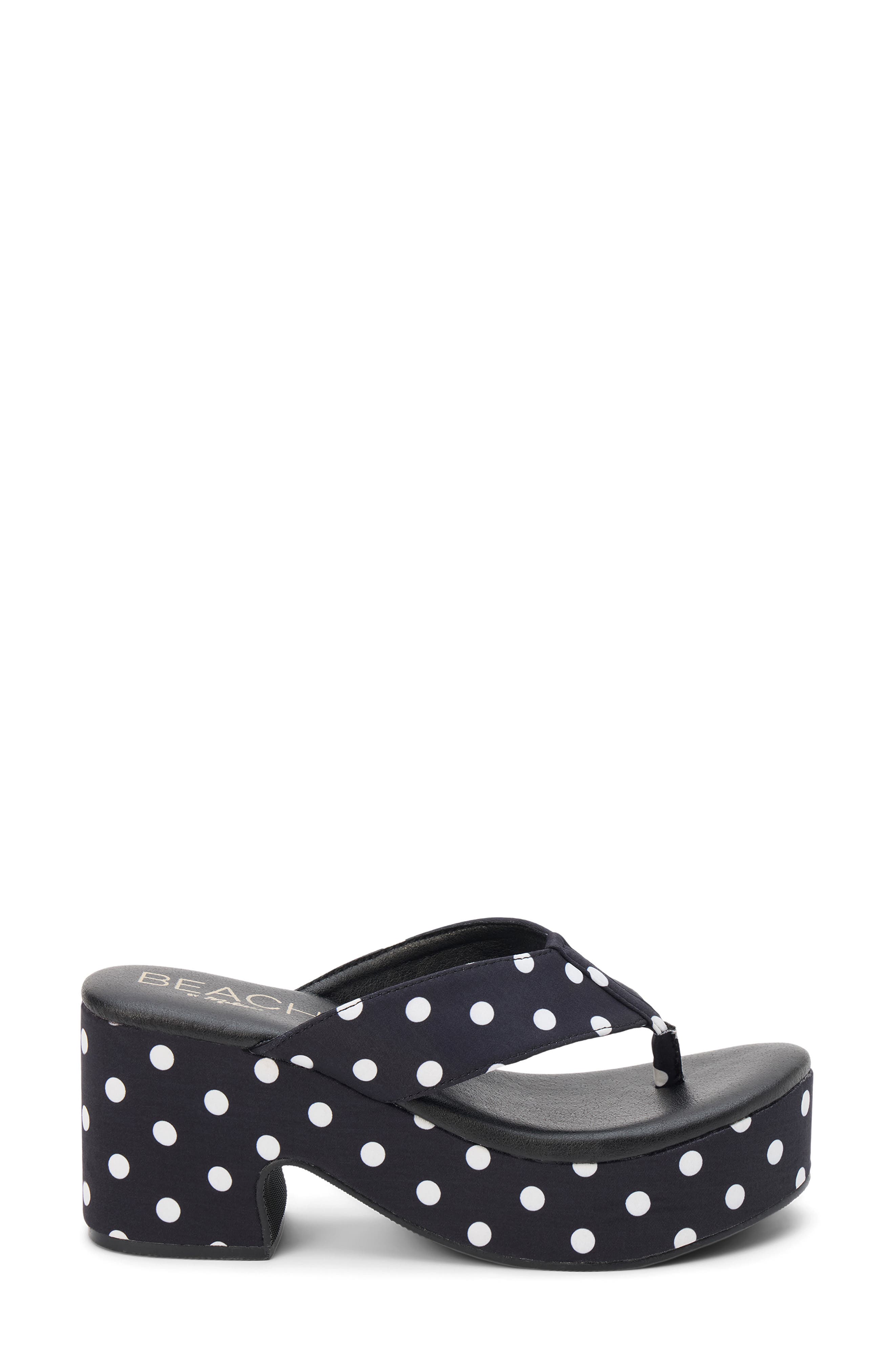 Coconuts by Matisse Bonnie Platform Flip Flop, Alternate, color, Black Dot