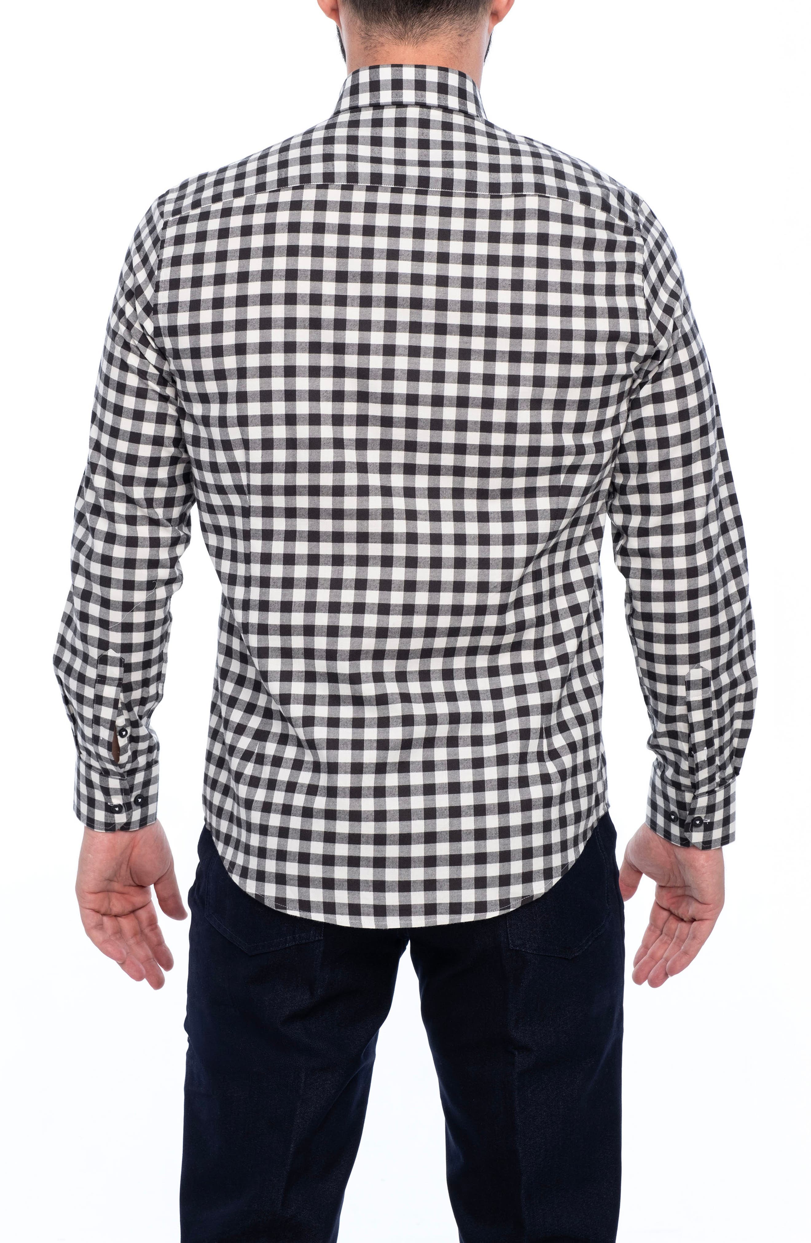 Gingham Cotton Slim Fit Button Down Shirt - image 2