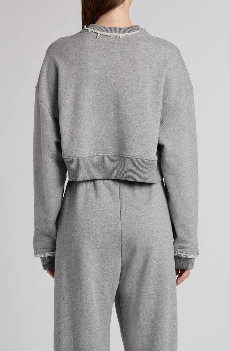 McQueen Distressed Crop French Terry Logo Sweatshirt, Alternate, color, 