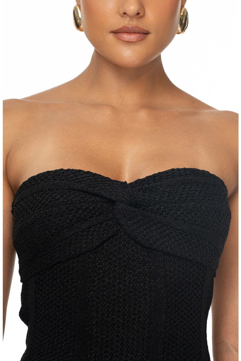 Blanca Strapless Knit Dress, Alternate, color, BLACK