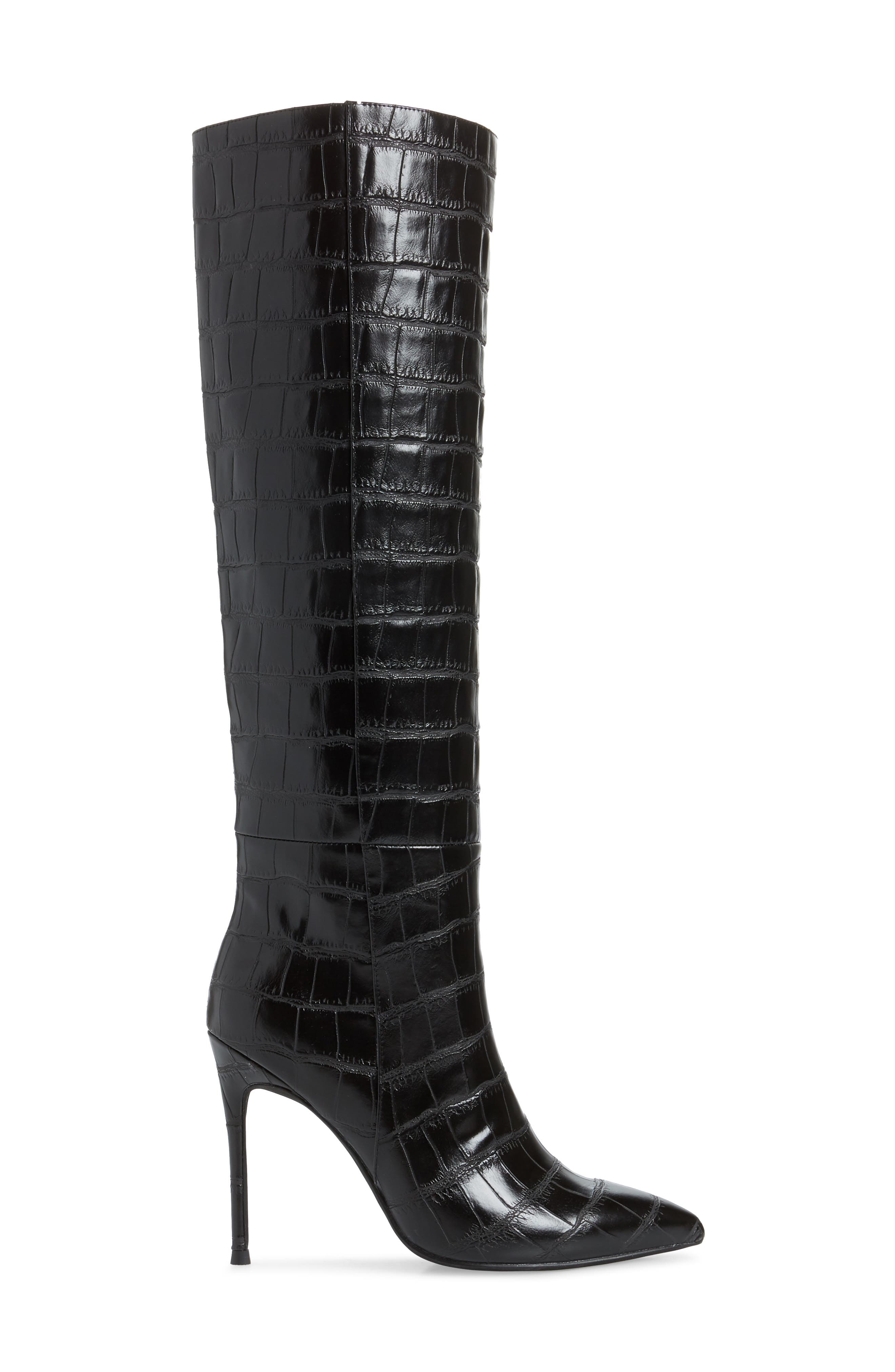 Arsen Knee High Boot, Alternate, color, BLACK CROCO