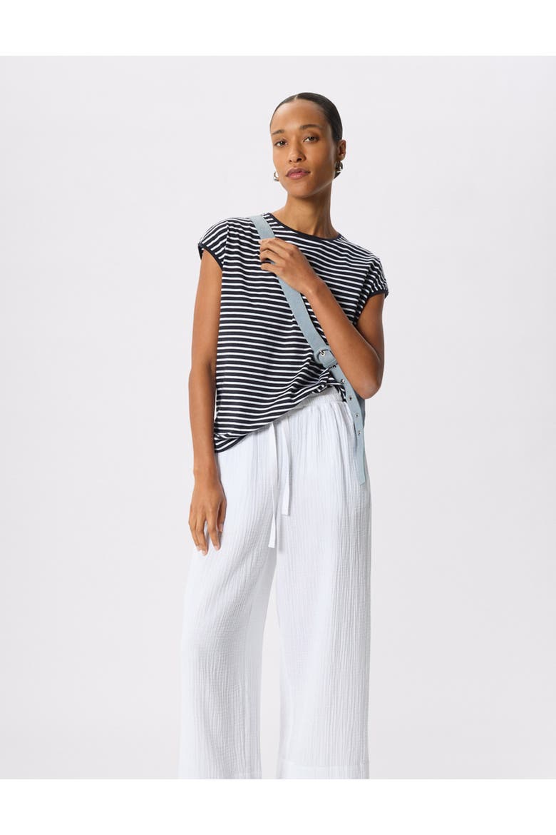 Stripe Cap Sleeve T-Shirt, Main, color, Navy/Multi