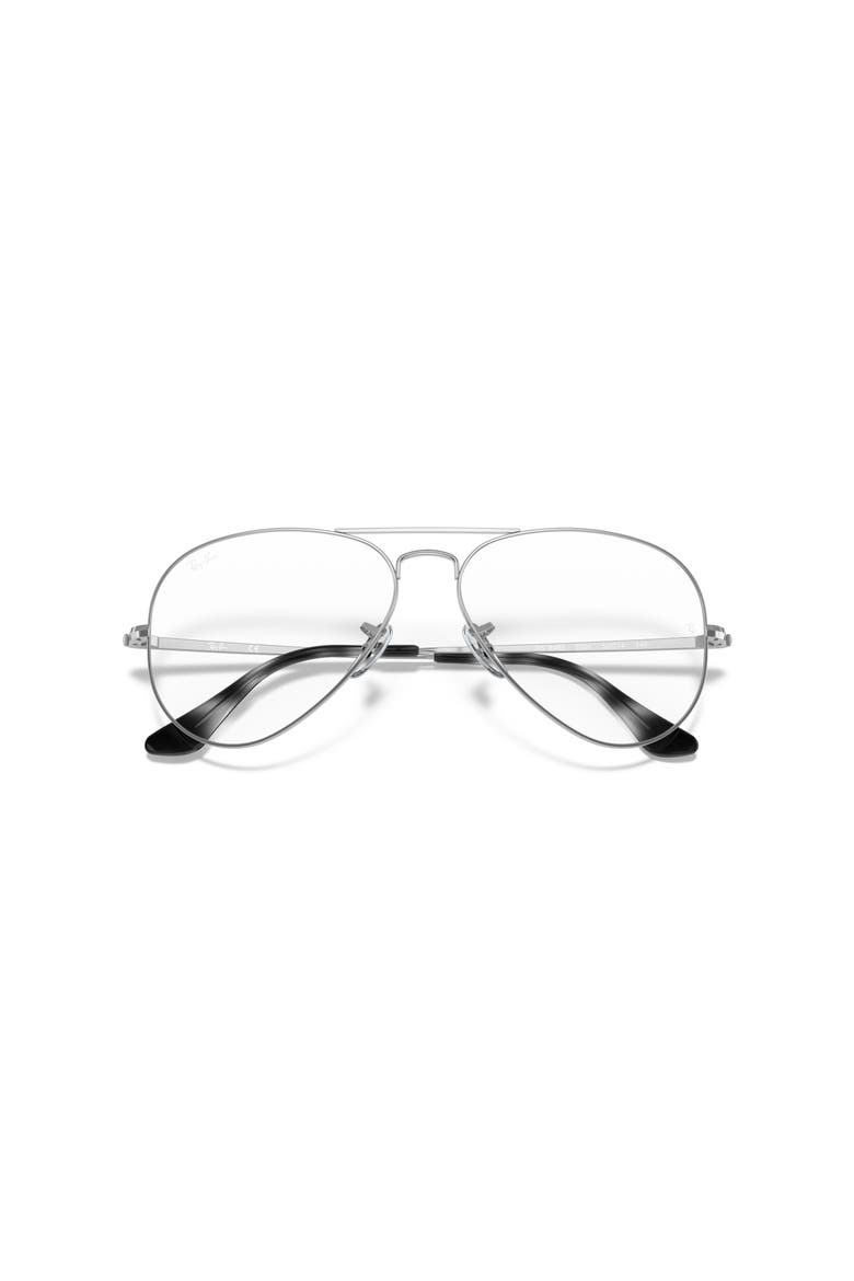 55mm Aviator Optical Glasses, Alternate, color, SILVER/ CLEAR