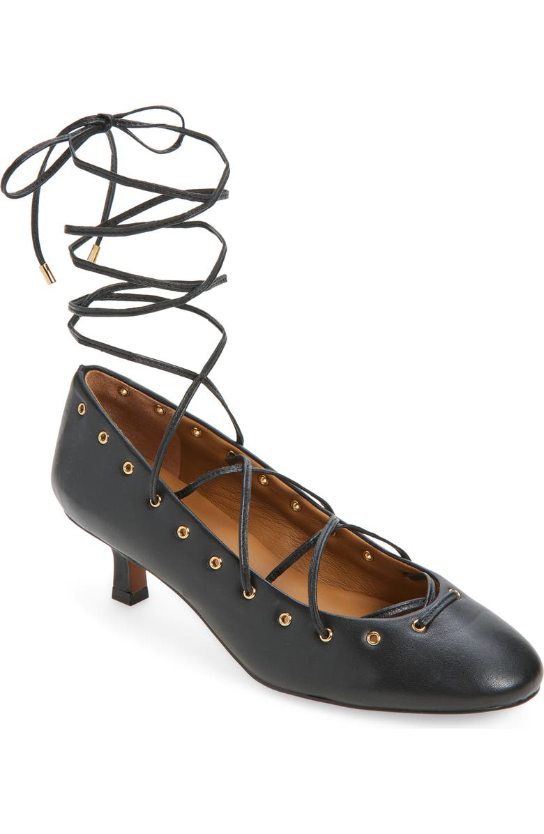 Madewell The Remy Lace-Up Pump, Main, color, True Black