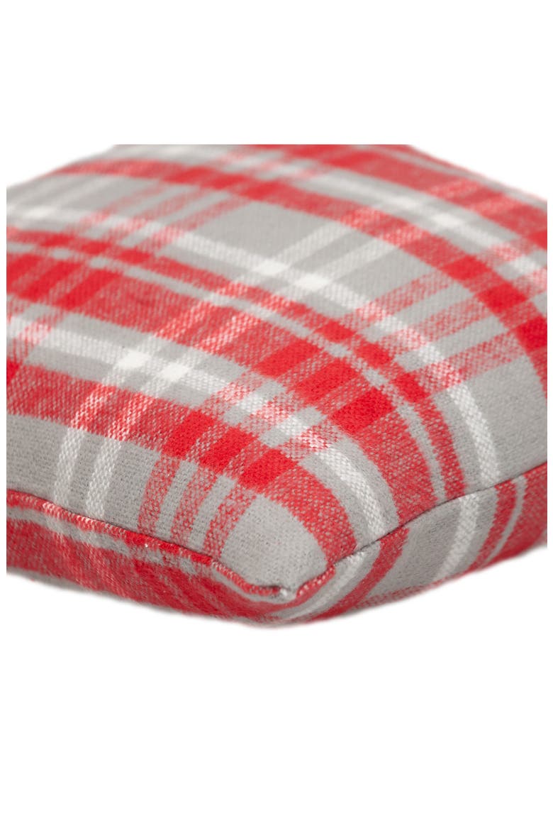 Red Plaid Throw Pillow, Alternate, color, GREY/ RED/ WHITE