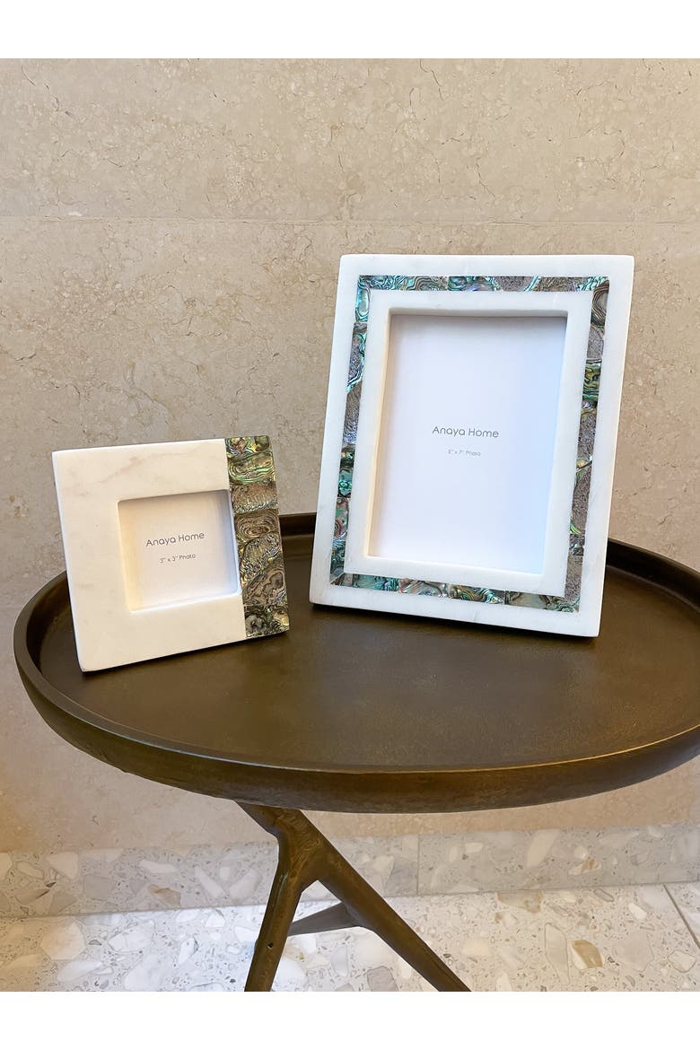 Rainbow Pearl Marble Picture Frames, Alternate, color, White