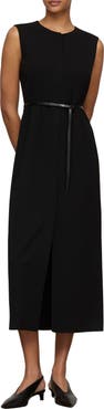 Lafayette 148 New York Belted Finesse Crepe Sheath Dress