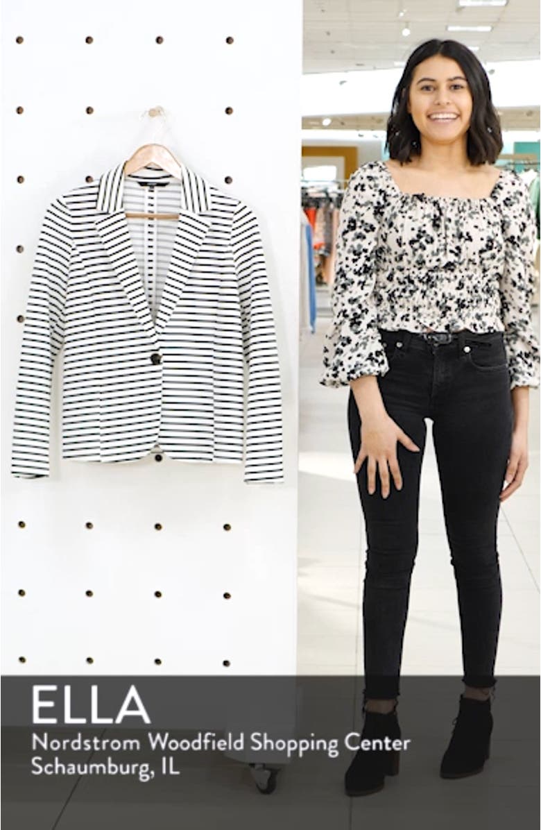 Stripe Stretch Jersey Blazer, sales video thumbnail