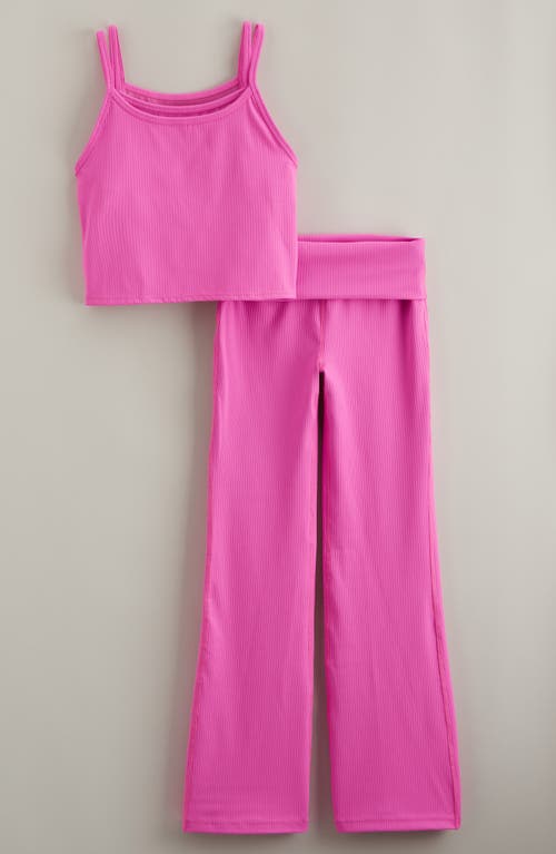 Zella Girl Kids' Rib Camisole & Pants Set In Pink