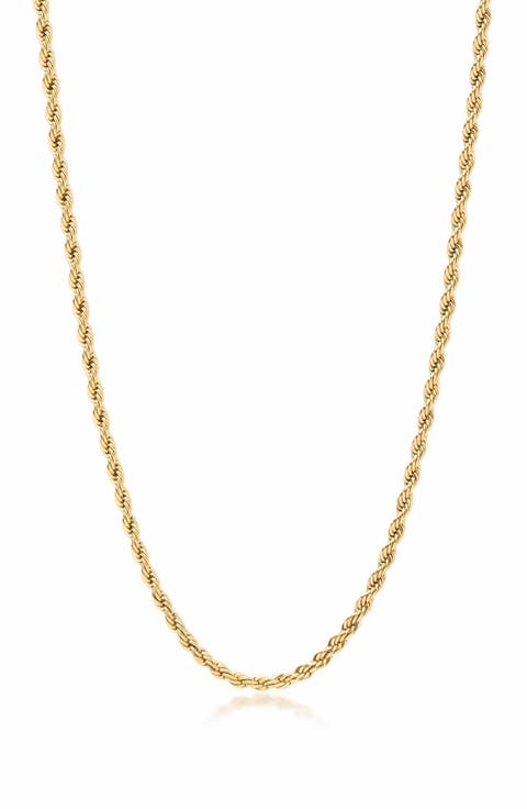 Gold Rope Chain Necklace