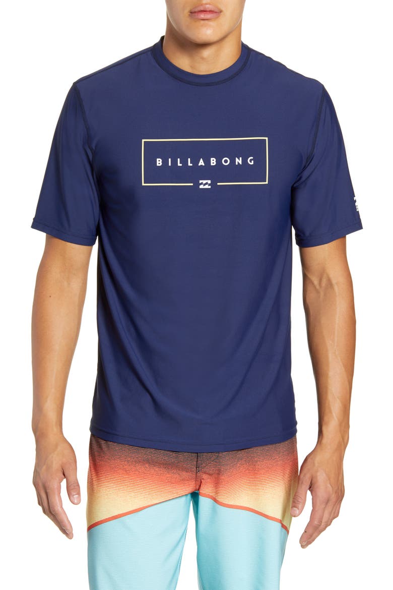 Union Loose Fit Short Sleeve Rashguard, Main, color, NAVY