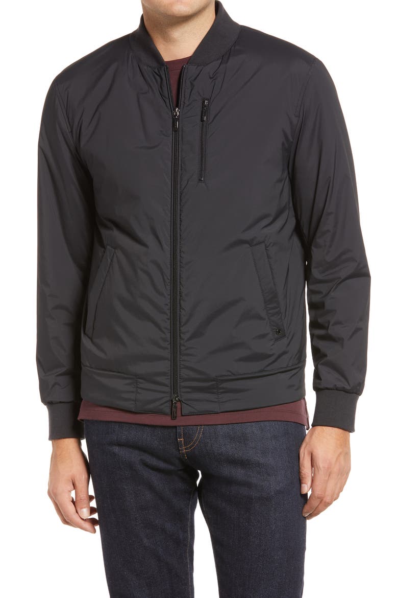 Crescent Baseball Jacket, Alternate, color, BLACK