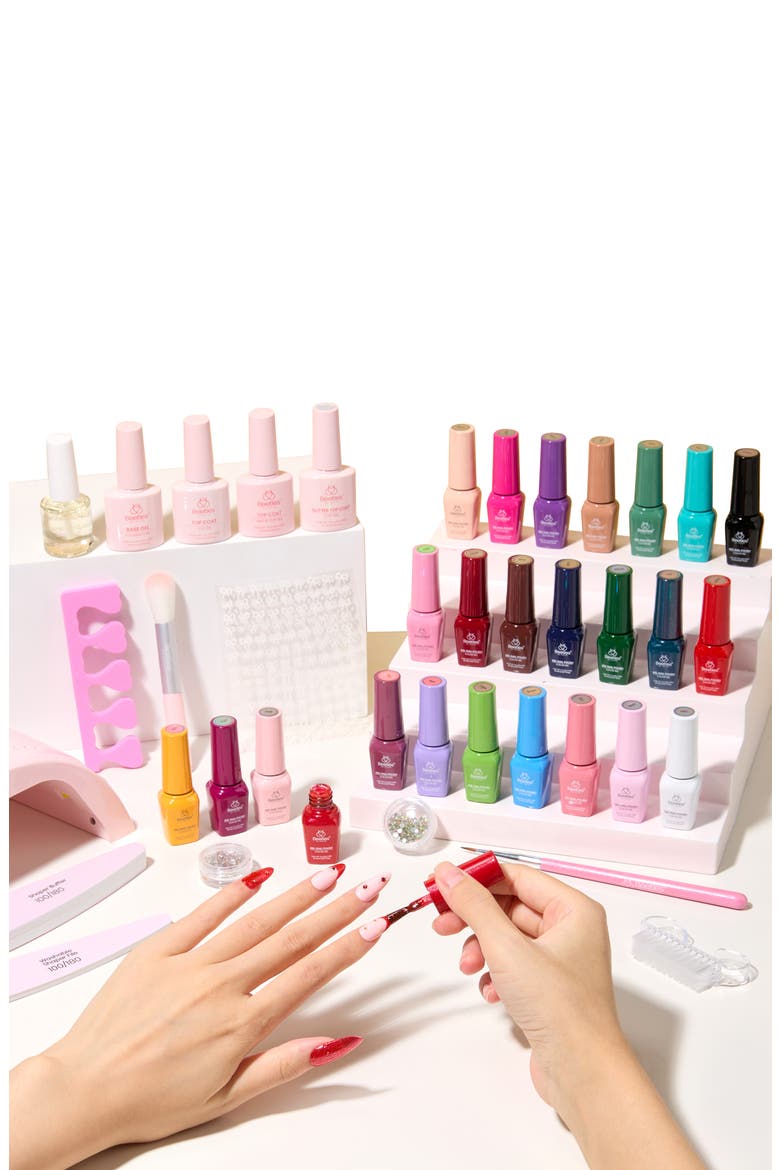 25 Colors 51 Pcs Gel Nail Manicure Studio Kit with UV Light, Alternate, color, None