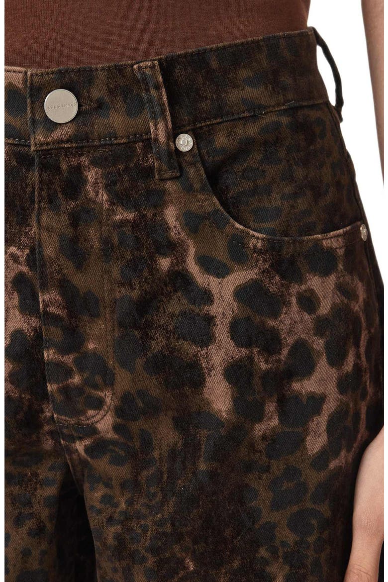 Sadie Leopard Print Barrel Leg Jeans, Alternate, color, LEPPO BROWN