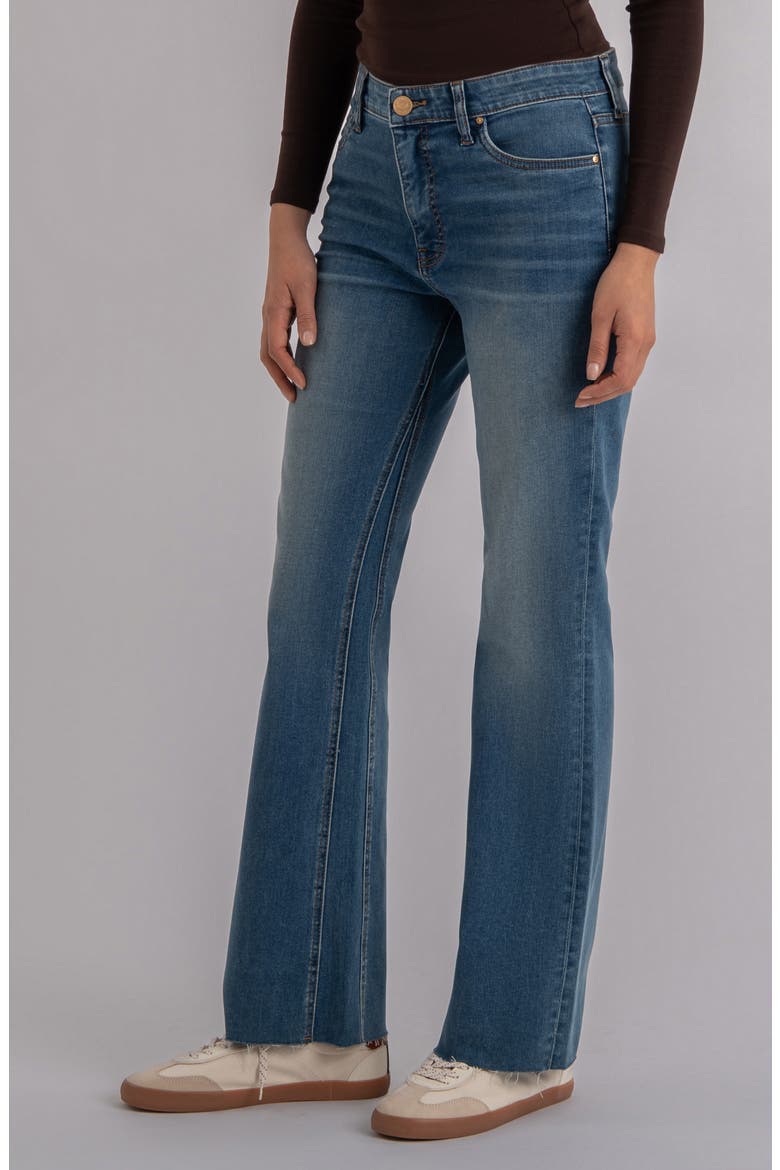 Kelly Raw Hem High Waist Kick Flare Jeans, Alternate, color, SENSES