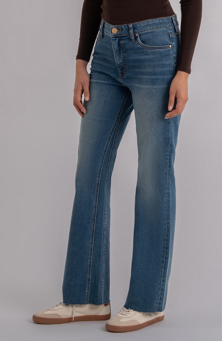KUT from the Kloth Kelly Raw Hem High Waist Kick Flare Jeans, Alternate, color, Senses