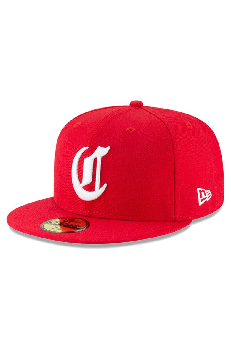 Men's New Era Red Cincinnati Reds Cooperstown Collection Wool 59FIFTY Fitted Hat, Main, color, Red