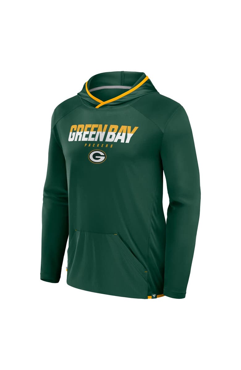FANATICS Men's Fanatics Green Green Bay Packers Transitional Defender Hoodie Long Sleeve T-Shirt, Alternate, color,