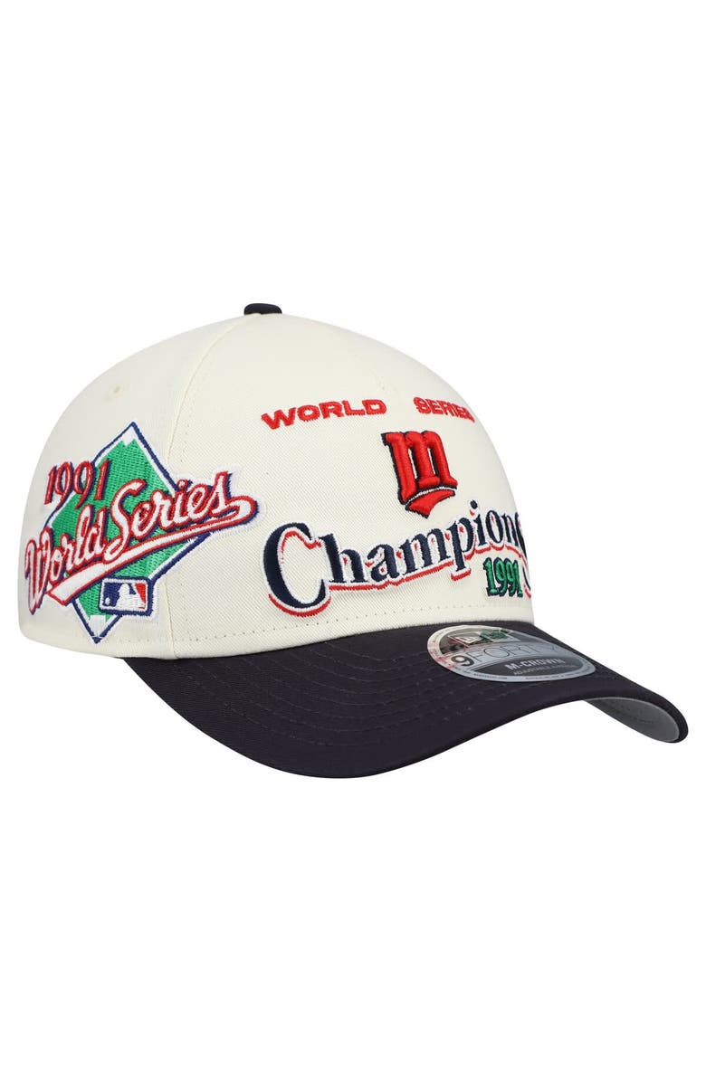 New Era Men's New Era  Cream/Navy Minnesota Twins World Series 9FORTY M-Crown Adjustable Hat, Main, color, Cream