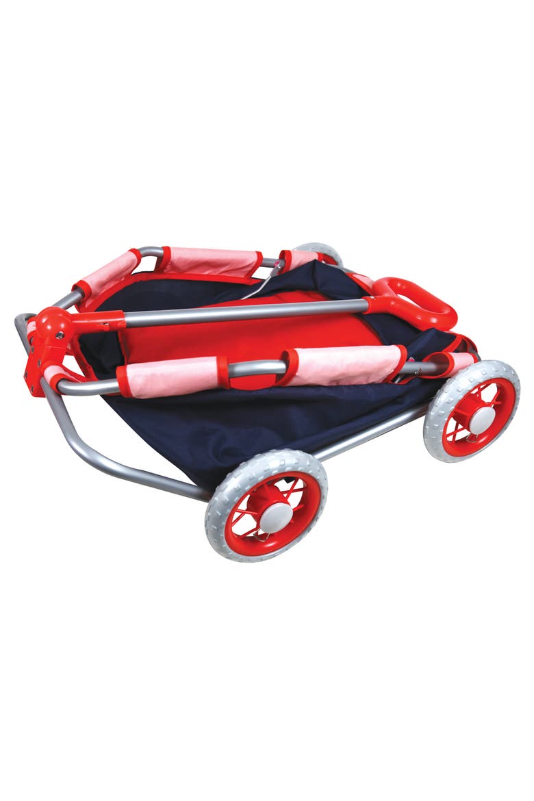 Baby Doll Pull Cart in Navy & Red, Alternate, color, Multicolored