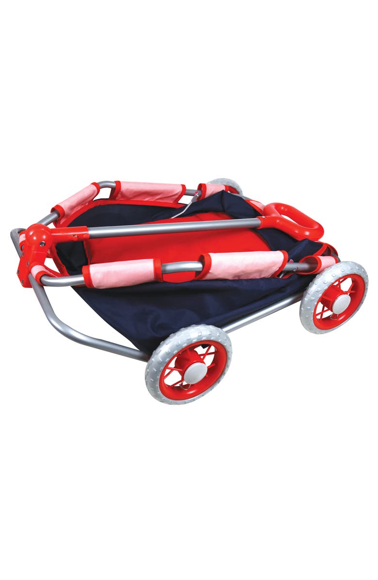 Lissi Baby Doll Pull Cart in Navy & Red, Alternate, color, Multicolored