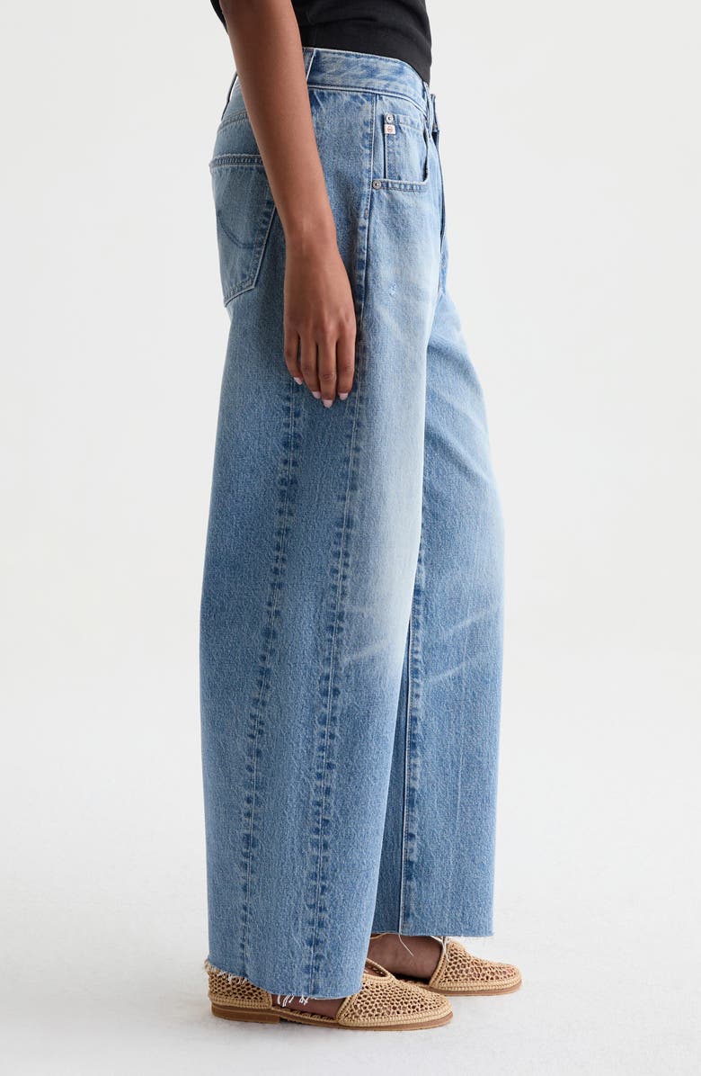 AG Hattie Raw Hem High Waist Crop Barrel Leg Jeans, Alternate, color,