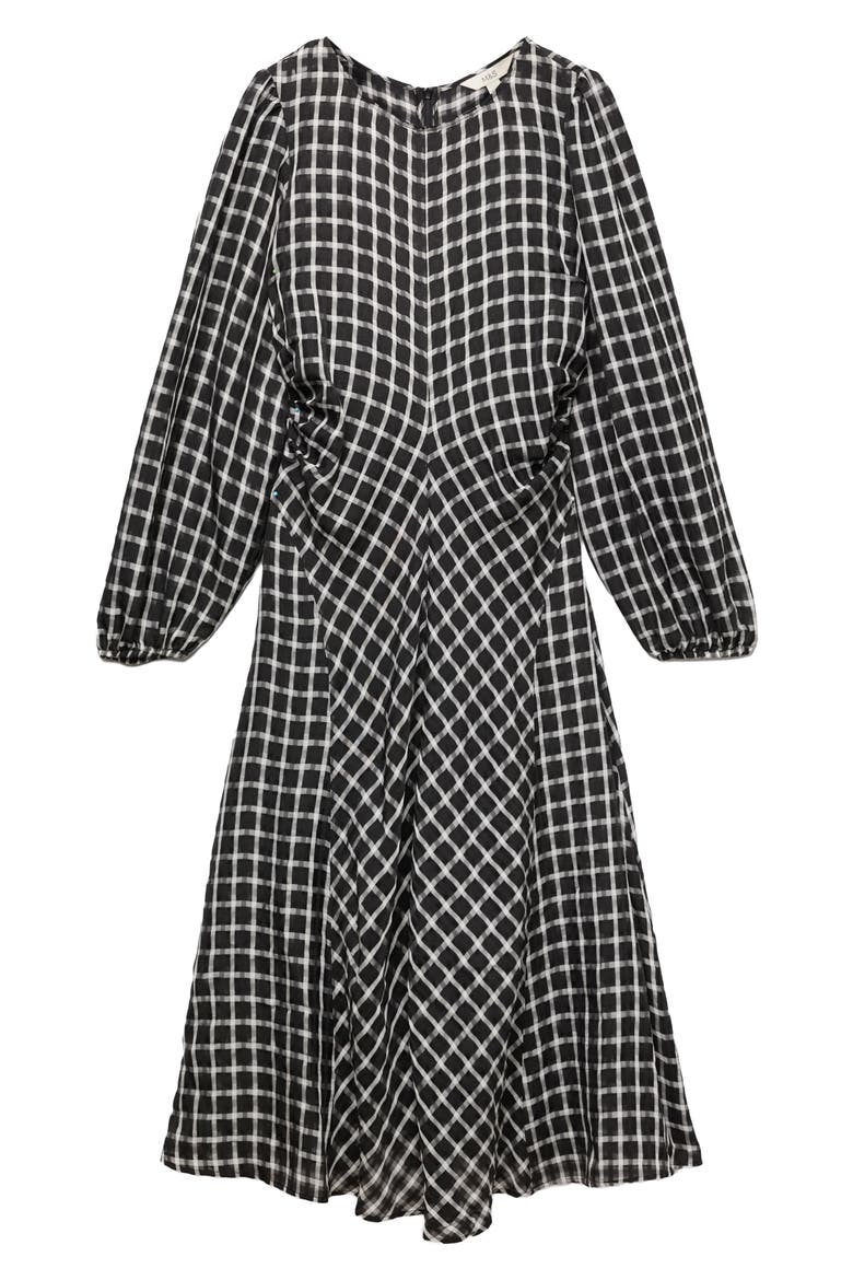 Check Midi Dress, Alternate, color, BLACK/ MULTI