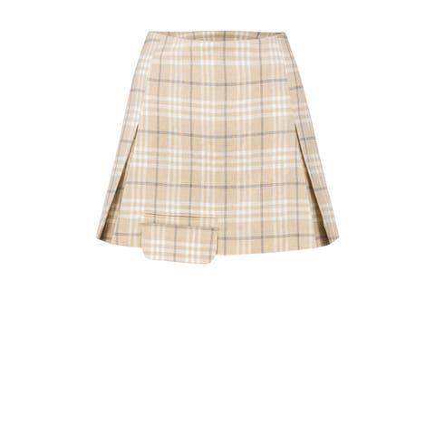 Linen Blend Free Heaven Pleated Mini Skirt