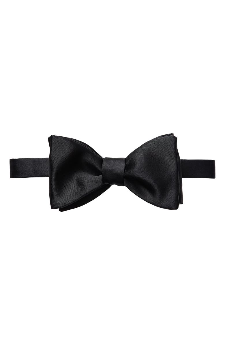 Eton Solid Silk Bow Tie, Main, color, Black