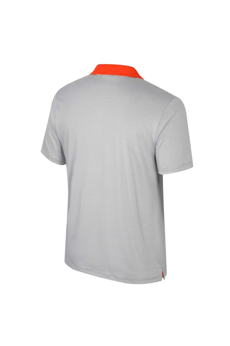 Men's Colosseum Gray Clemson Tigers Big & Tall Tuck Striped Polo, Alternate, color, Gray