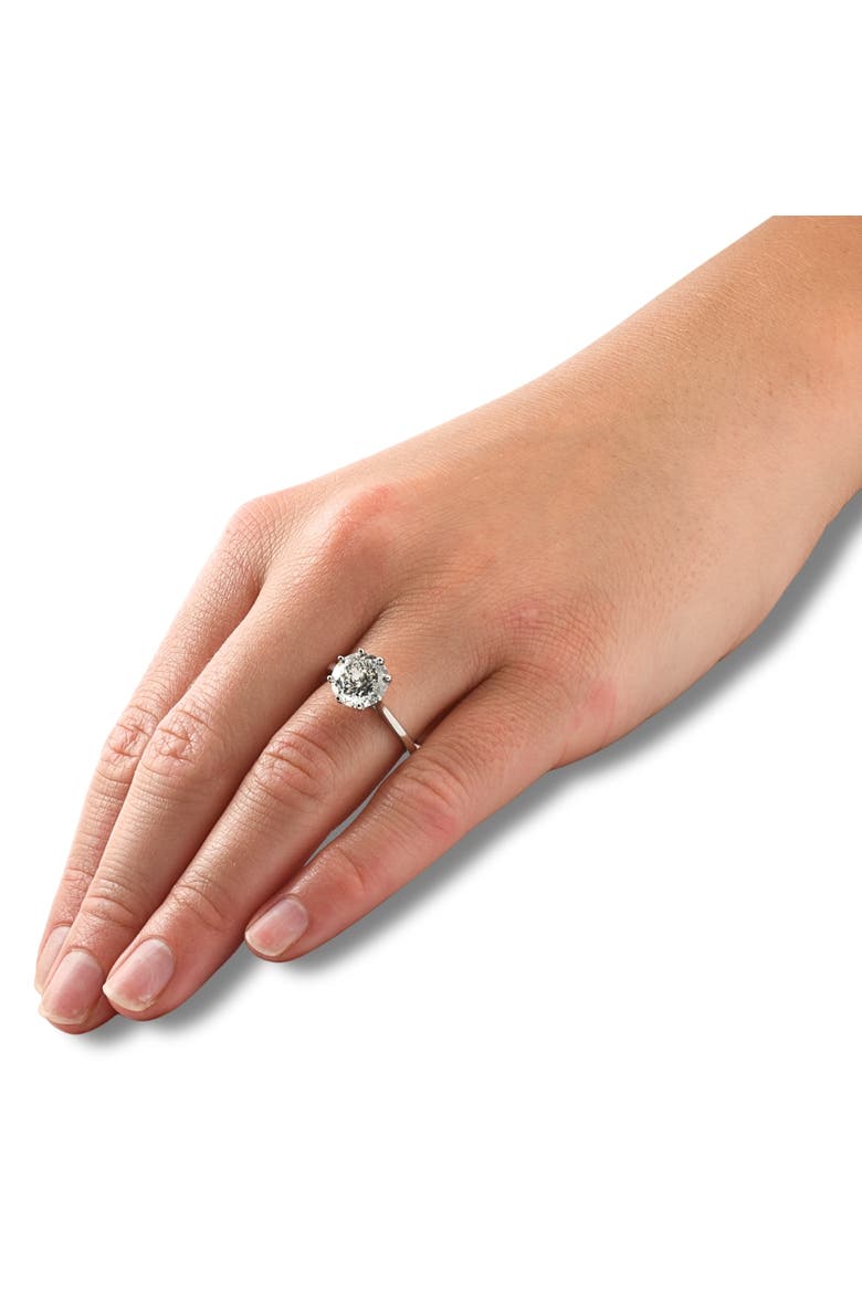 Certified 3Ct Portuguese Cut Diamond Engagement Ring 14k Gold Lab Grown, Alternate, color, 14k White Gold