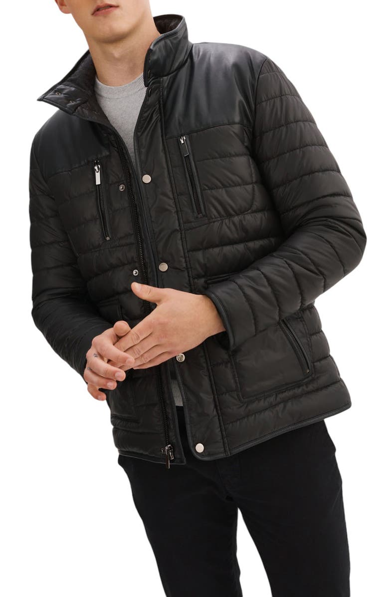 REGENCY Leather Trim Channel Quilt Jacket, Alternate, color, 