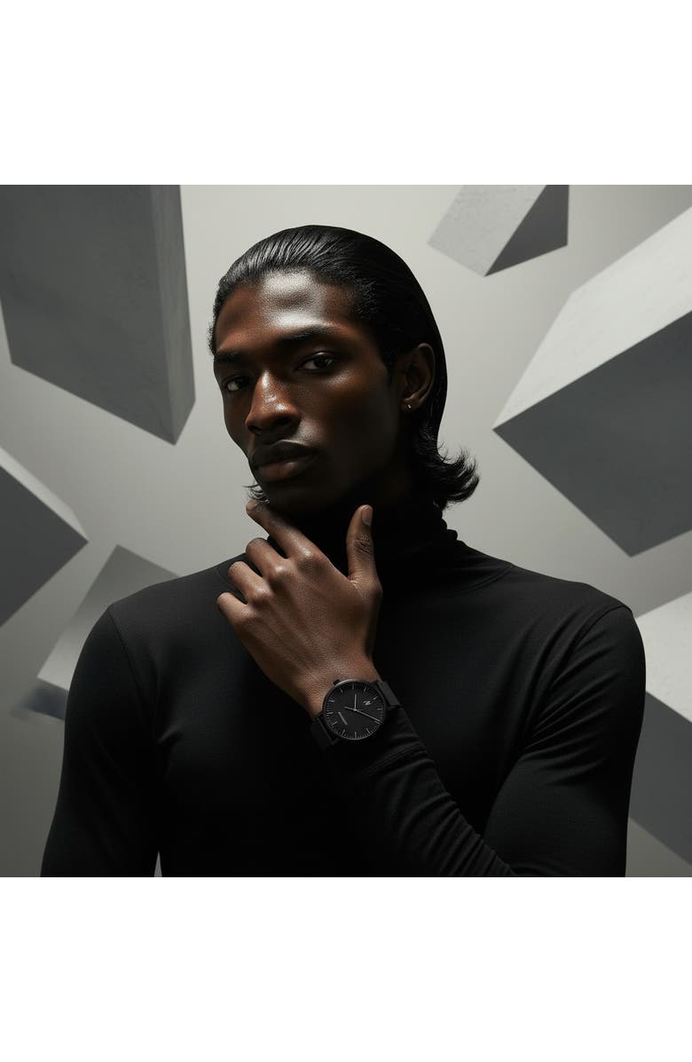 NCMPRBL Advance Black Sands Mesh Strap Watch, 40MM, Alternate, color, Black/Silver