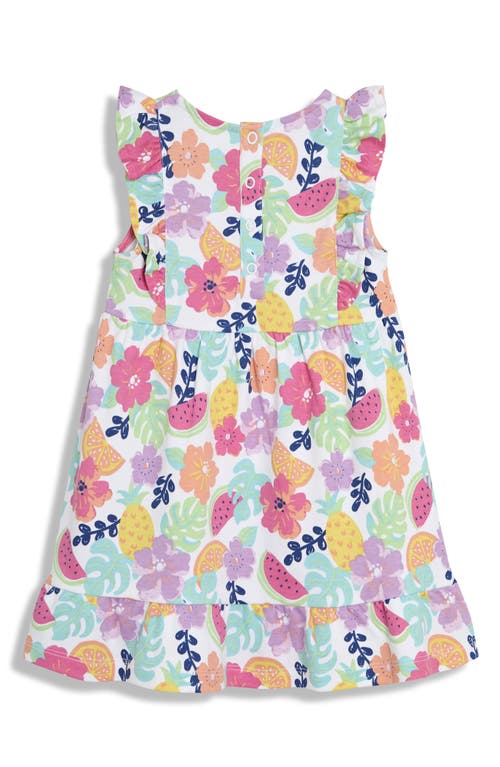 Jojo Maman Bébé Jojo Maman Bebe Jungle Floral Frill Cotton Jersey Sundress In Orange