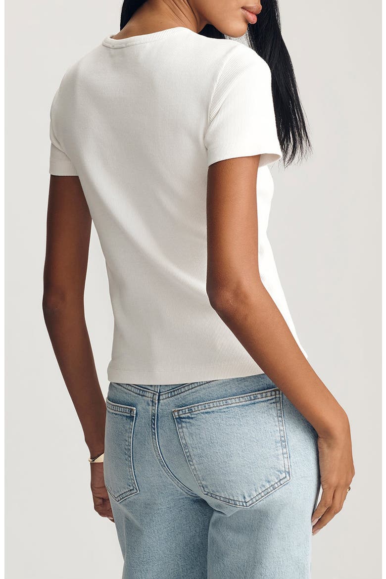 Stretch Cotton Rib T-Shirt, Alternate, color, WHITE