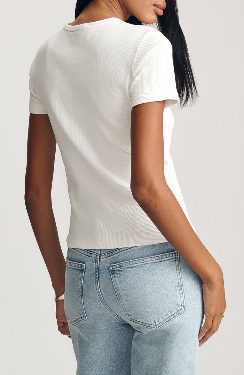 Mavi Jeans Stretch Cotton Rib T-Shirt, Alternate, color, White