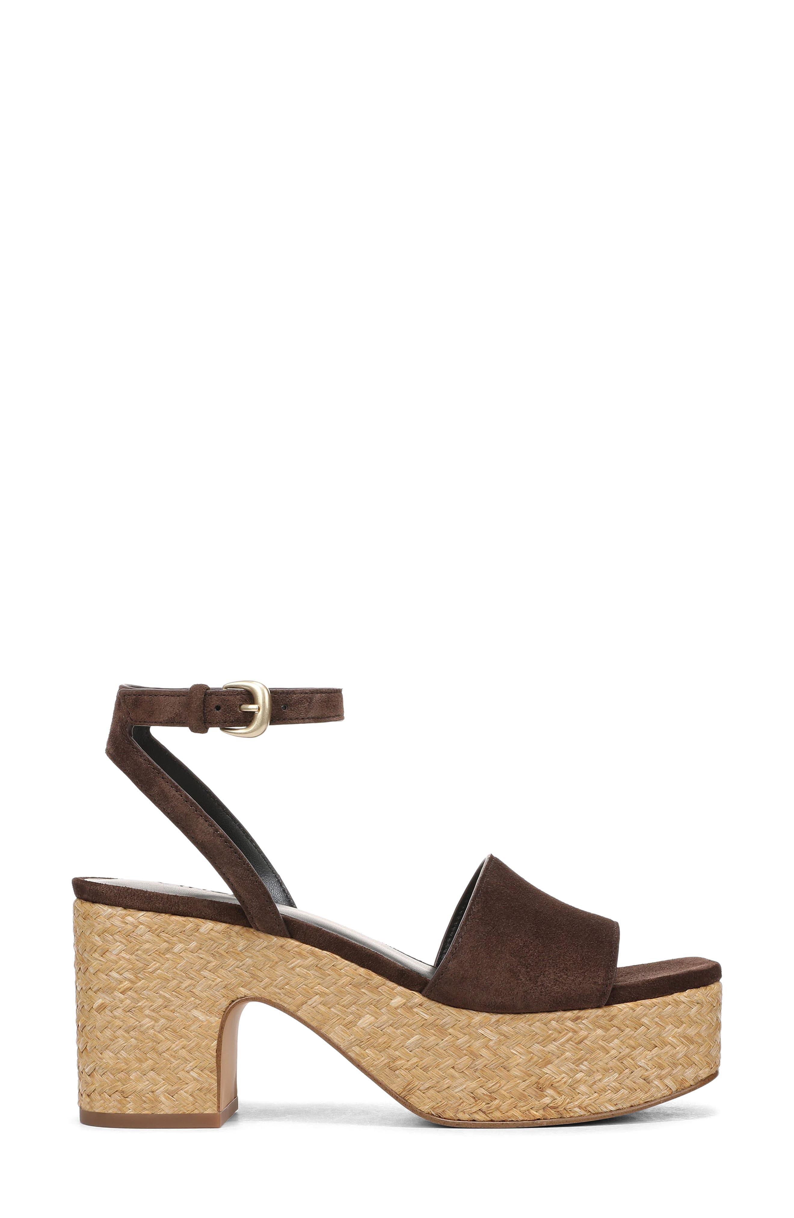 Vince Castella Ankle Strap Platform Sandal, Alternate, color, Cacao Brown