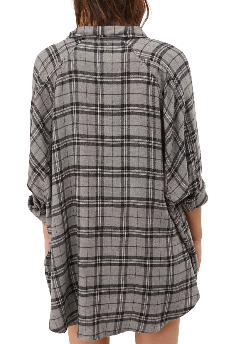Urban Outfitters Brendon Flannel Shirt, Alternate, color, GREY
