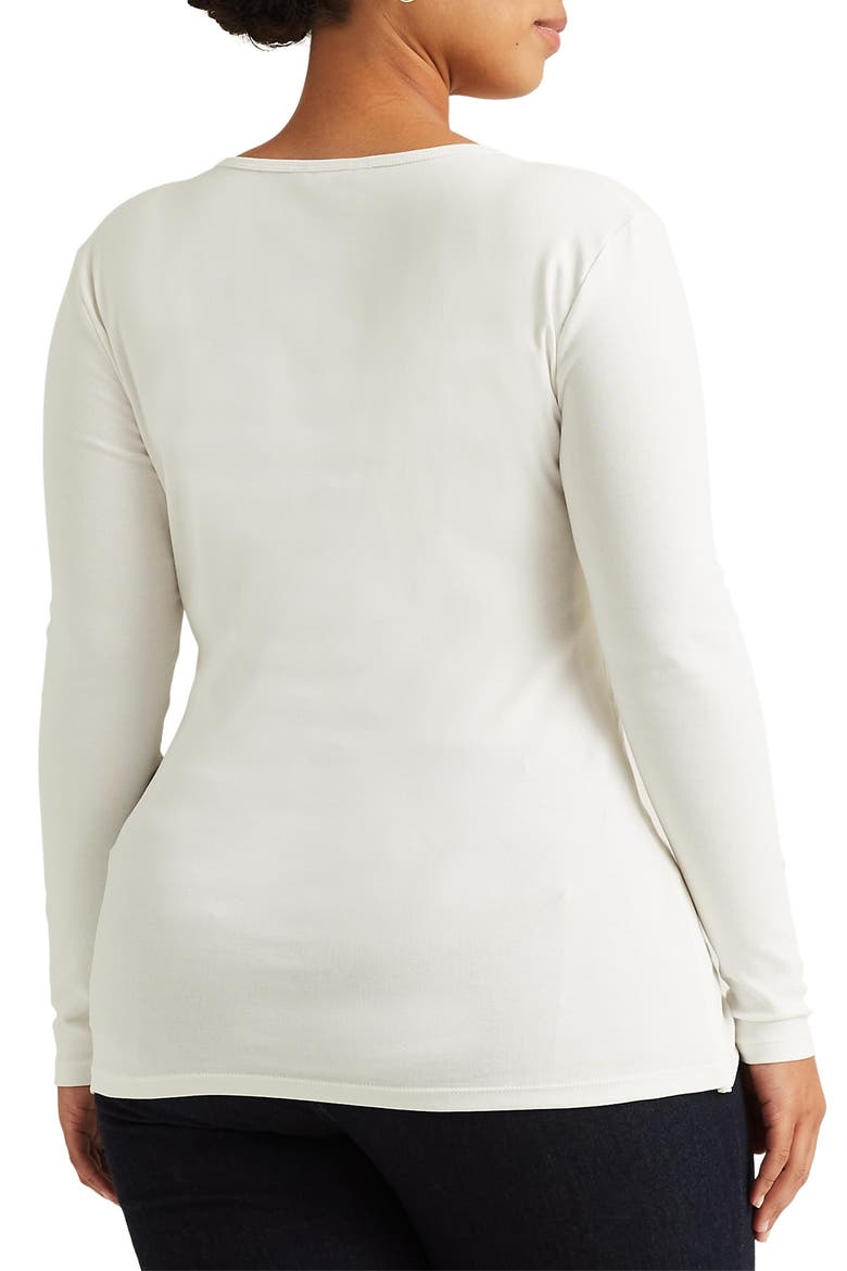 Long Sleeve Stretch Cotton Tee, Alternate, color, WHITE
